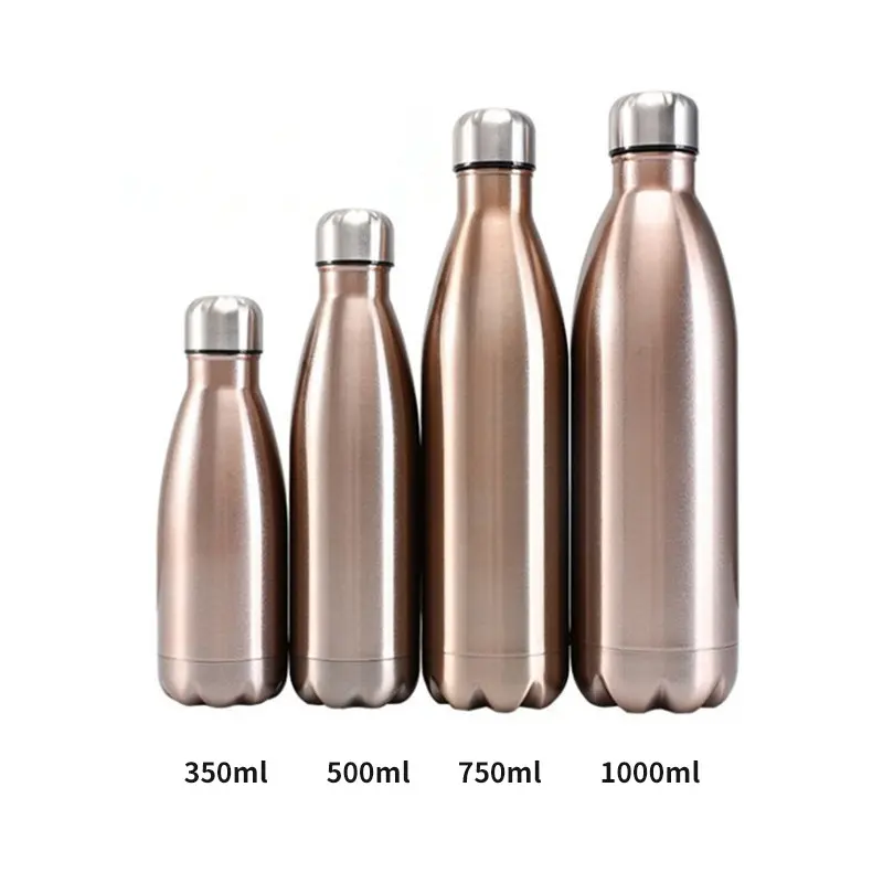 Double walled 18_8 SS Cola Bottle Vogue Sports Flask 4 Sizes