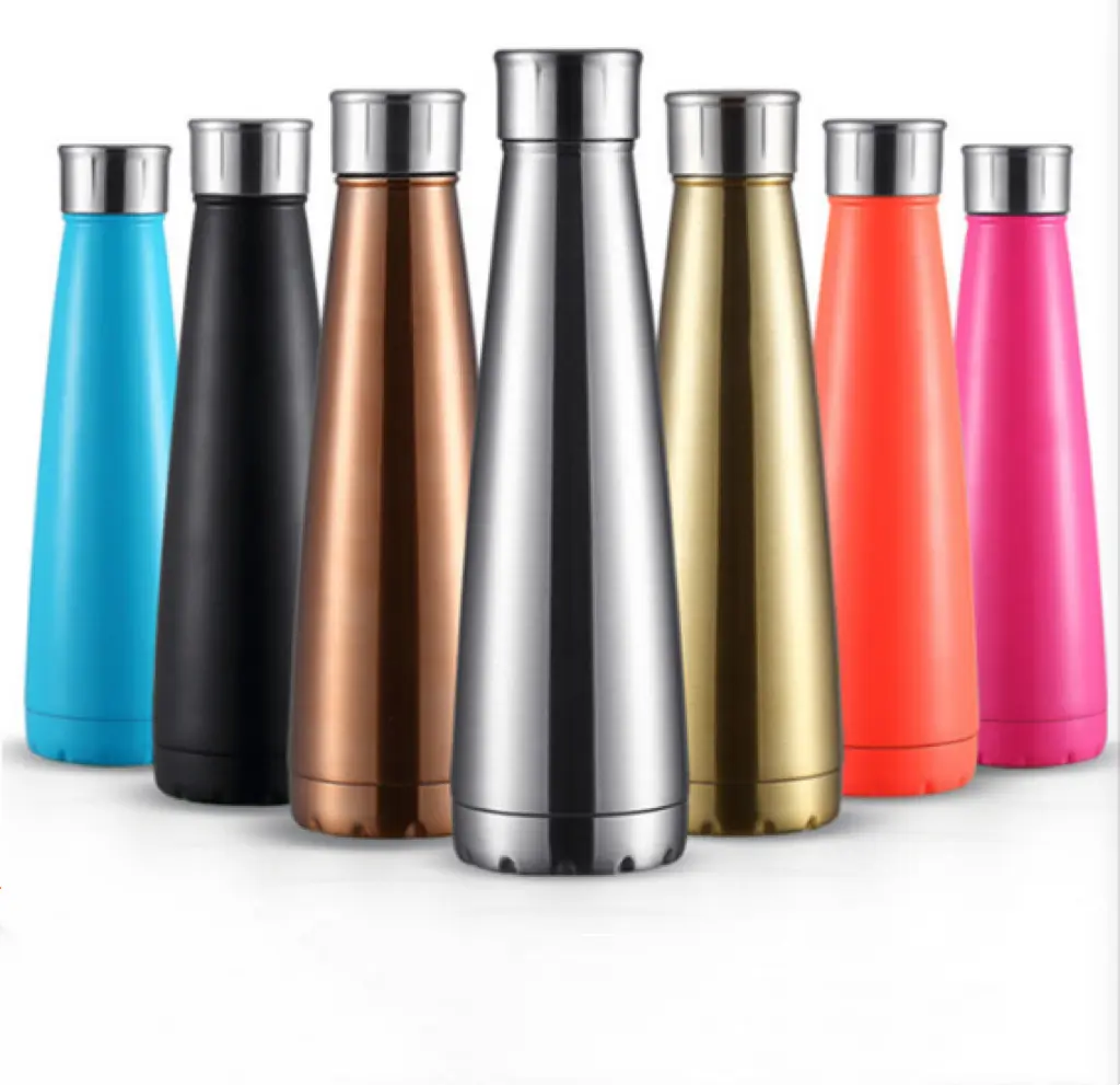 New Model Double Wall Insulated 304(18_8) SS Cone-shape Cola Bottle