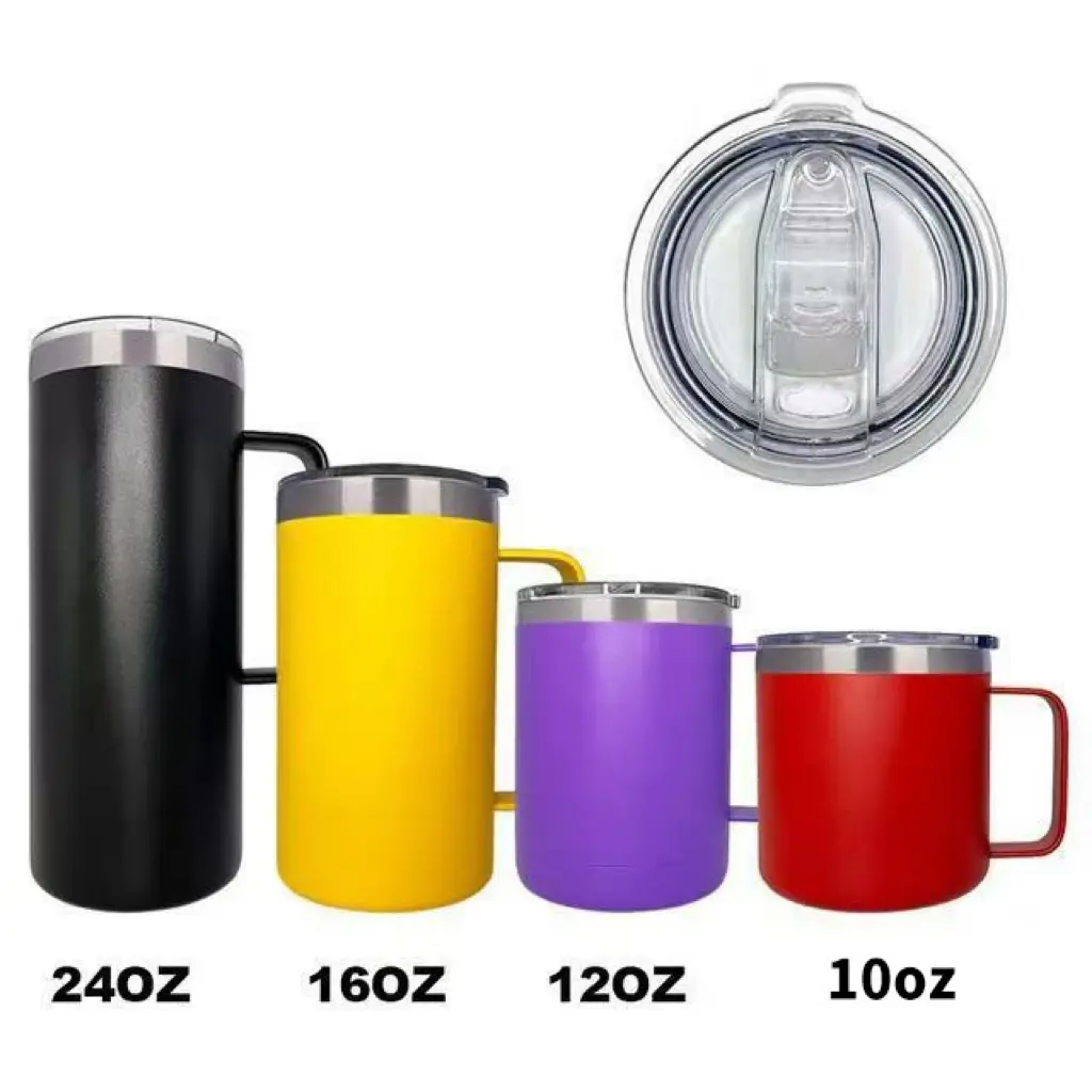 Amazon 10oz_12oz_16oz_24oz Vacuum Handle Cup 304 SS Insulated Coffee Mug Beer Mug
